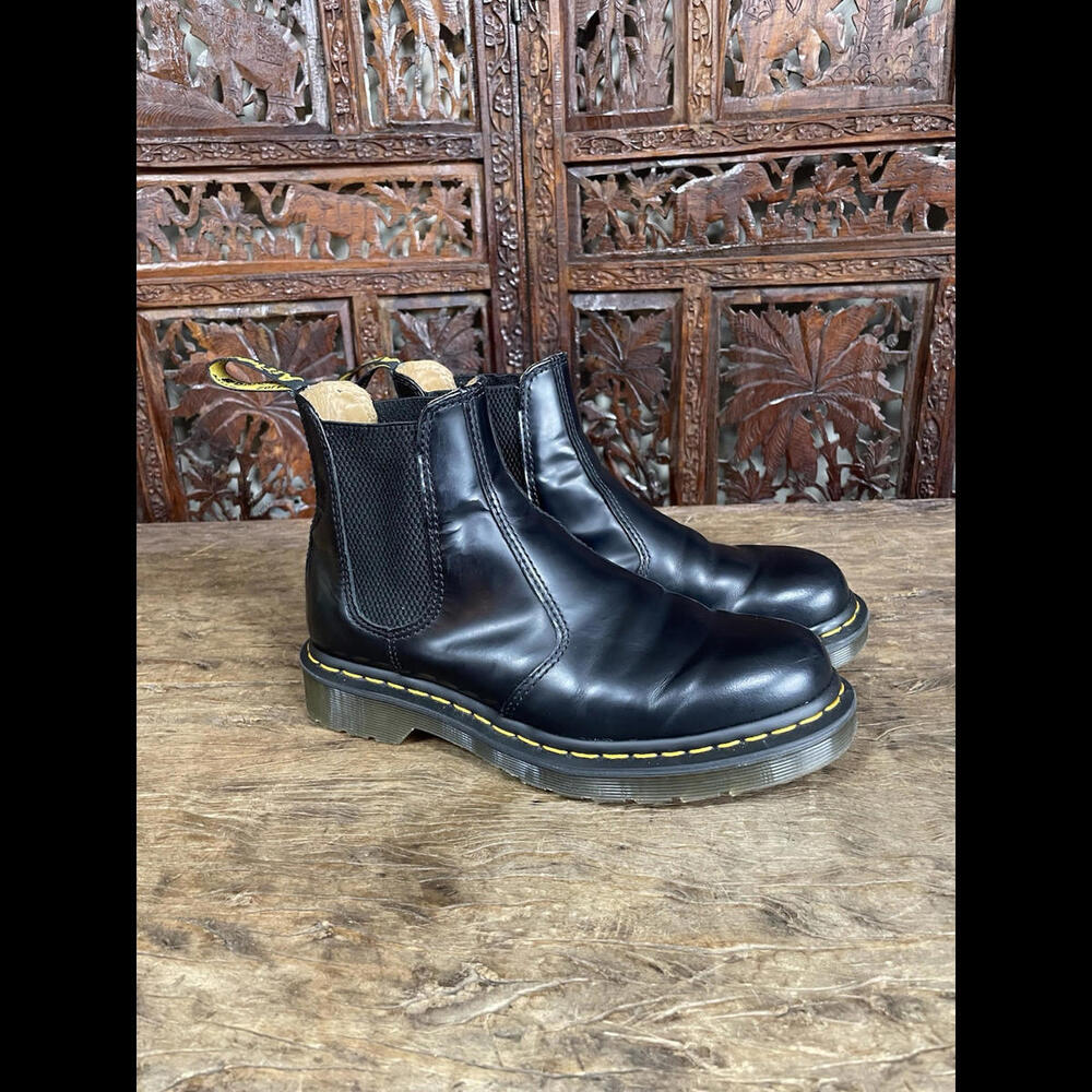 Dr Martens 2976 YS Unisex Pull On Chelsea Boots Black Men's 6 Women's 7 Smooth